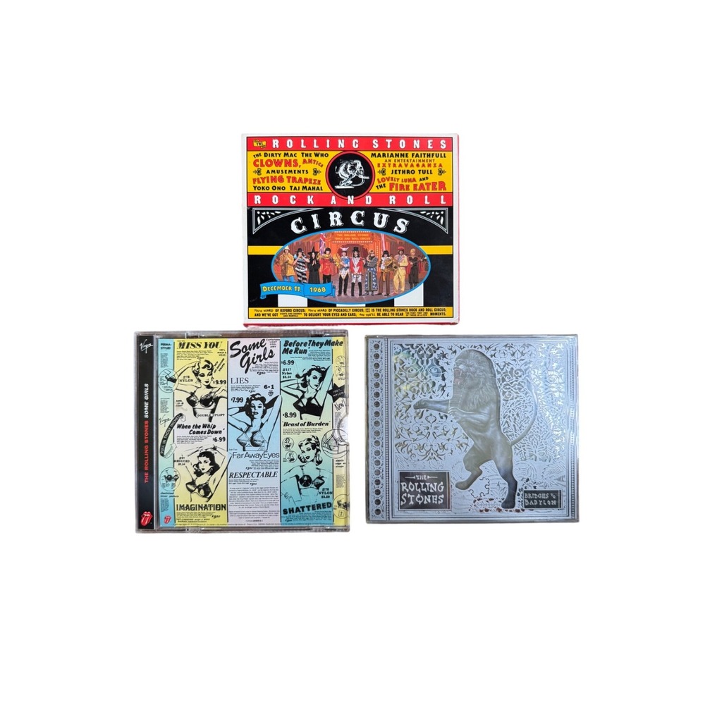 The Rolling Stones CD Lot Rock and Roll Circus Some Girls Bridges to Babylon 3pk